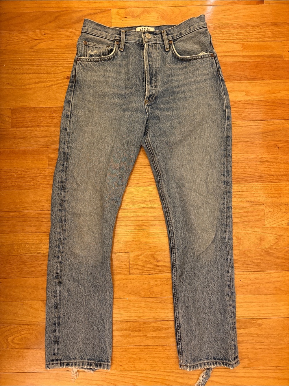AGOLDE Blue Denim Ankle Jeans